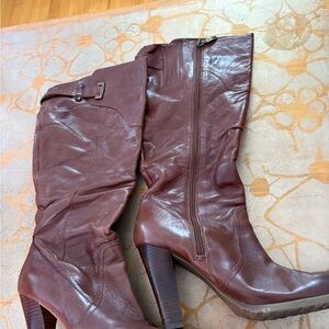 Guess Brown Heeled Vegan Leather Boots